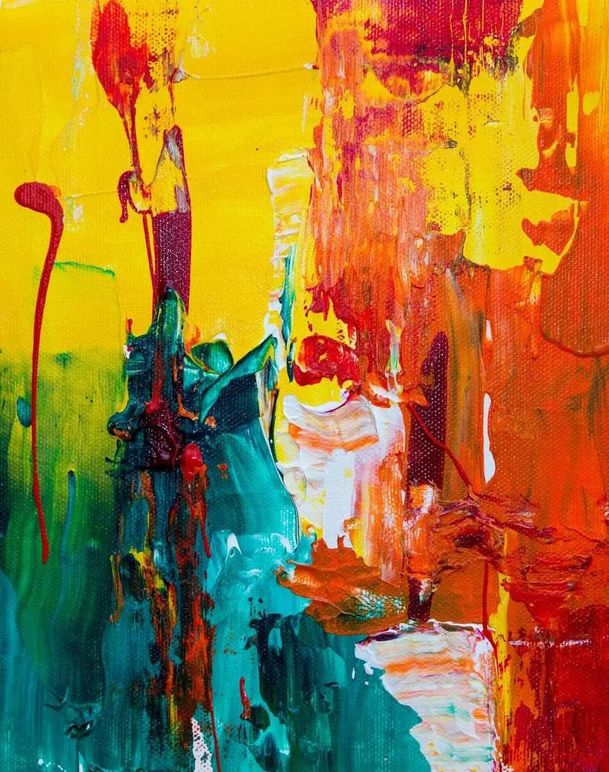 Colourful abstract painting on canvas